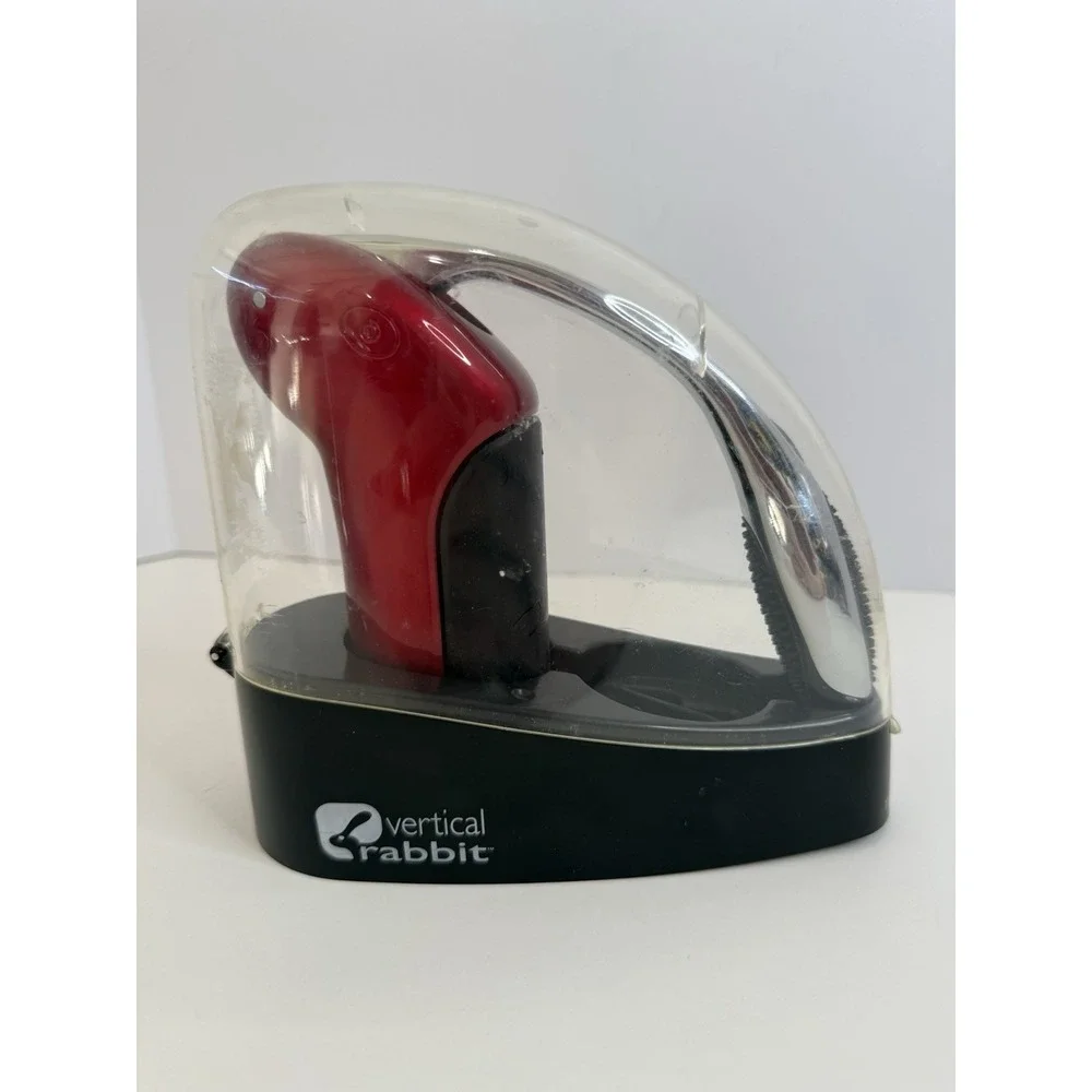 Metrokane Vertical Rabbit Wine Opener Corkscrew Candy Apple Red with Base